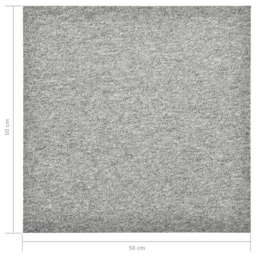 Tæppefliser 20 stk. 5 m² 50x50 cm lysegrå