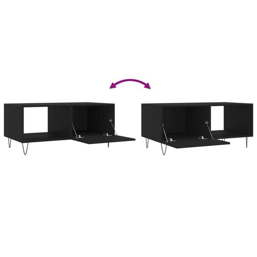 Sofabord 90x50x40 cm konstrueret træ sort