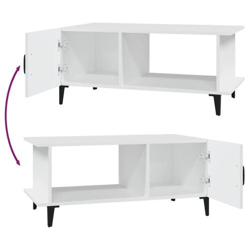 Sofabord 90x50x40 cm konstrueret træ hvid