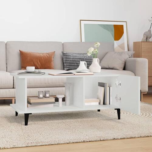 Sofabord 90x50x40 cm konstrueret træ hvid