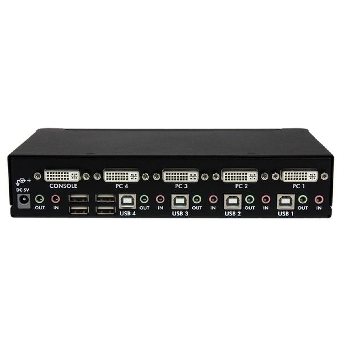 Startech KVM-switch SV431DVIUAHR - 4-port DVI/USB med lyd