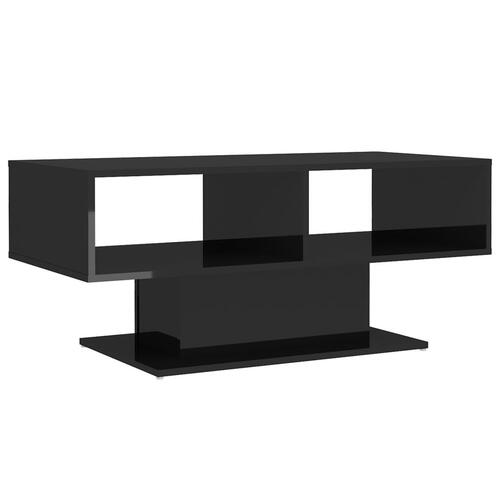 Sofabord 2 stk. 103,5x50x44,5 cm konstrueret træ sort højglans