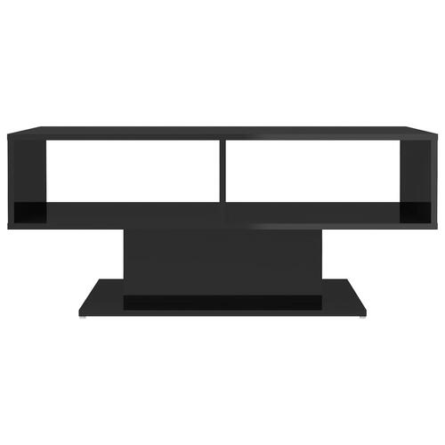 Sofabord 2 stk. 103,5x50x44,5 cm konstrueret træ sort højglans