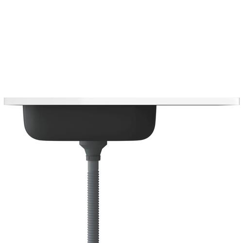 Køkkenvask med afløbssæt 800x500x155 mm rustfrit stål sølv