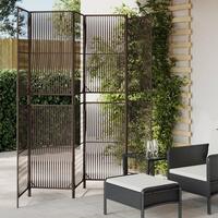 Rumdeler 6 paneler polyrattan brun
