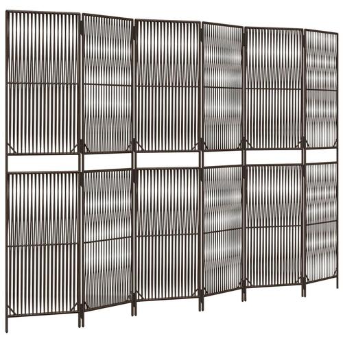 Rumdeler 6 paneler polyrattan brun