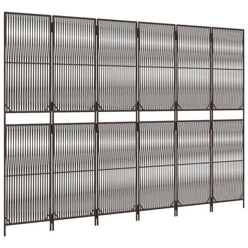 Rumdeler 6 paneler polyrattan brun