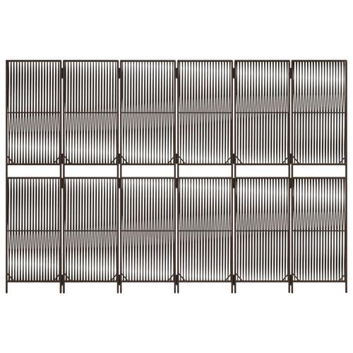 Rumdeler 6 paneler polyrattan brun