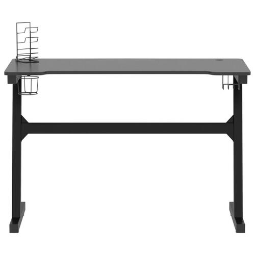 Gamerbord med LED-lys og Z-formede ben 110x60x75 cm sort