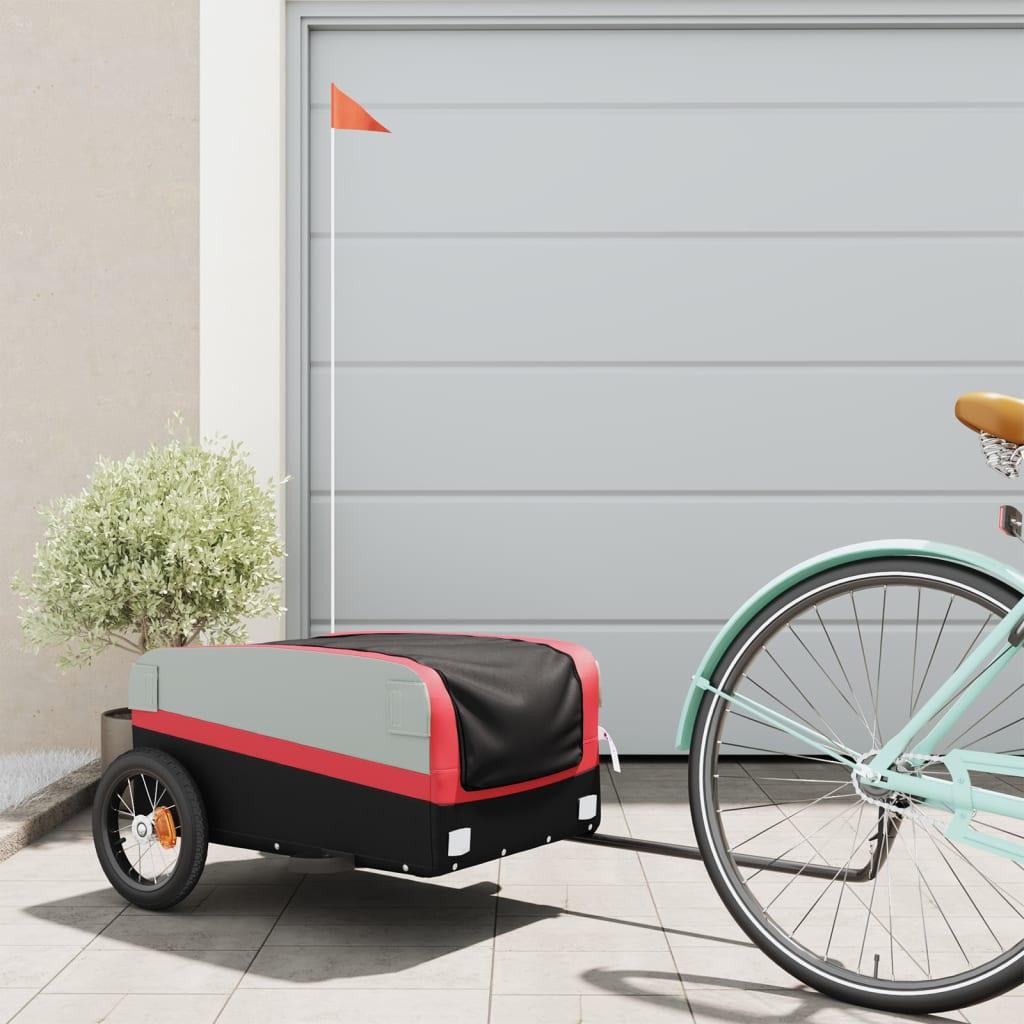 Cykelanhænger 30 kg jern sort og rød