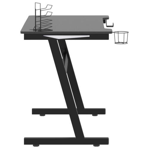 Gamerbord med LED-lys og Z-formede ben 110x60x75 cm sort