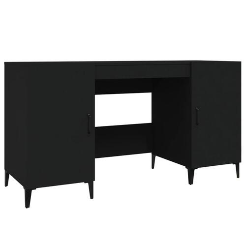 Skrivebord 140x50x75 cm konstrueret træ sort
