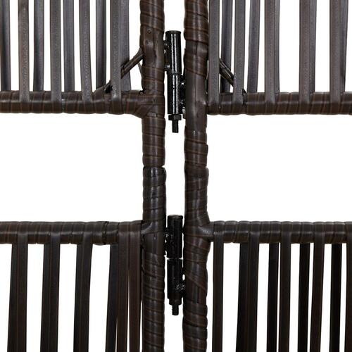 Rumdeler 6 paneler polyrattan brun