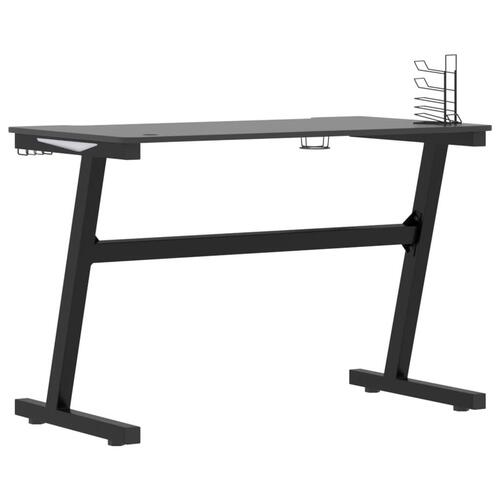 Gamerbord med LED-lys og Z-formede ben 110x60x75 cm sort