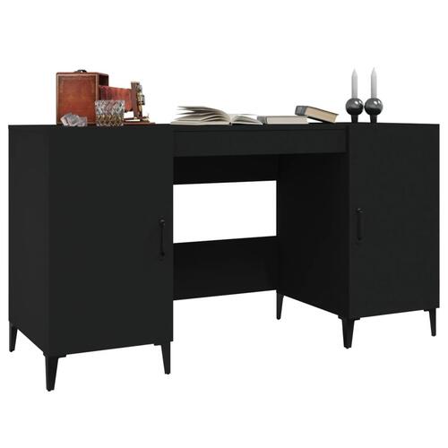 Skrivebord 140x50x75 cm konstrueret træ sort