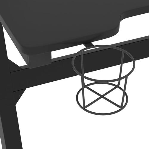 Gamerbord med LED-lys og Z-formede ben 110x60x75 cm sort