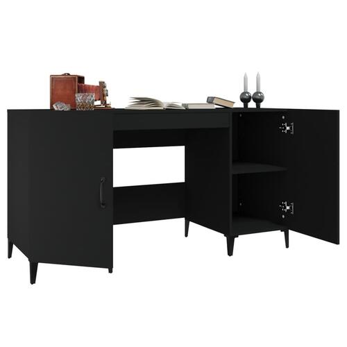 Skrivebord 140x50x75 cm konstrueret træ sort