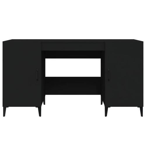 Skrivebord 140x50x75 cm konstrueret træ sort