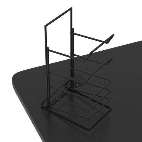 Gamerbord med LED-lys og Z-formede ben 110x60x75 cm sort