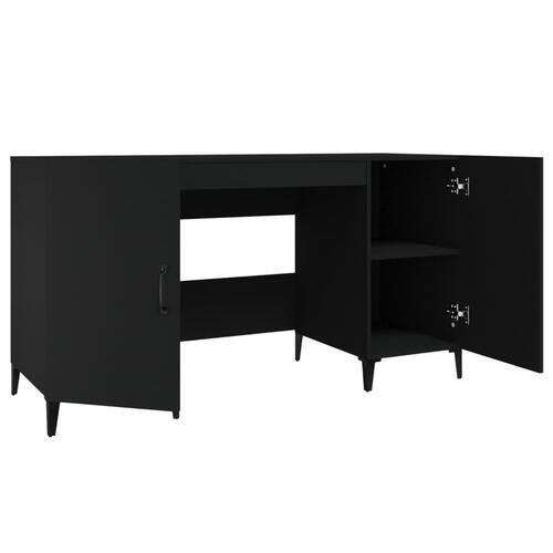 Skrivebord 140x50x75 cm konstrueret træ sort