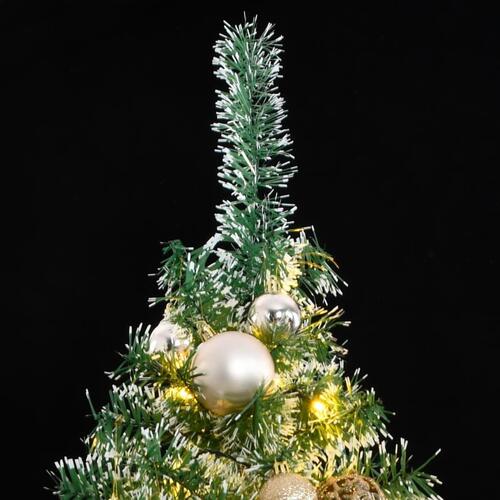 Kunstigt juletræ med 300 LED'er + sne og kuglesæt 240 cm