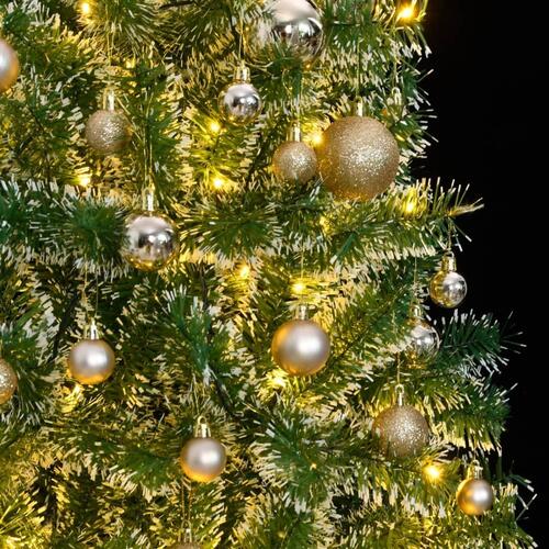 Kunstigt juletræ med 300 LED'er + sne og kuglesæt 240 cm