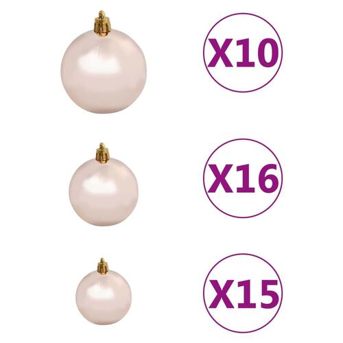 Kunstigt juletræ med 300 LED'er + sne og kuglesæt 240 cm