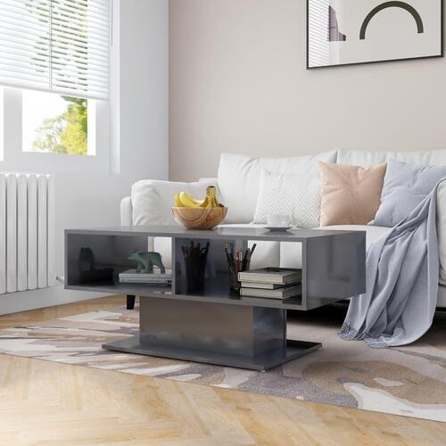 Sofabord 103,5x50x44,5 cm konstrueret træ grå højglans