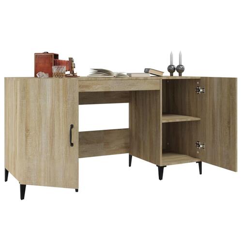 Skrivebord 140x50x75 cm konstrueret træ sonoma-eg