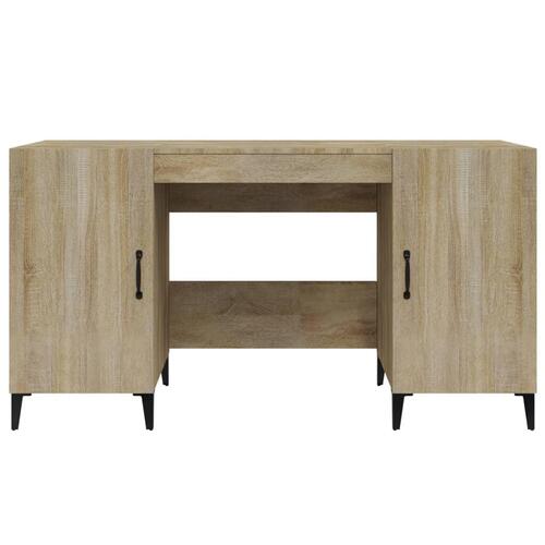Skrivebord 140x50x75 cm konstrueret træ sonoma-eg