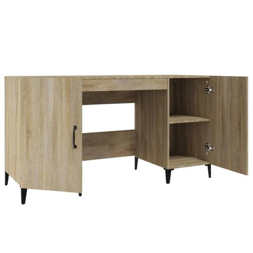 Skrivebord 140x50x75 cm konstrueret træ sonoma-eg