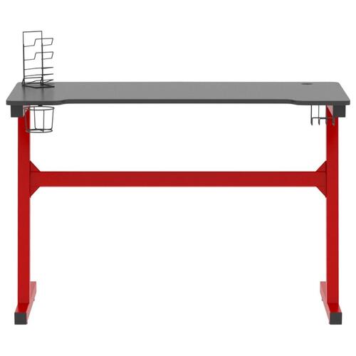 Gamerbord med LED-lys og Z-formede ben 110x60x75 cm sort og rød