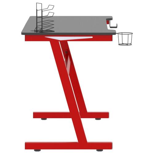 Gamerbord med LED-lys og Z-formede ben 110x60x75 cm sort og rød