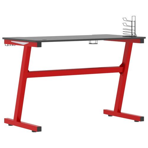 Gamerbord med LED-lys og Z-formede ben 110x60x75 cm sort og rød