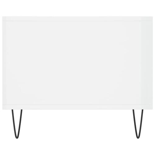 Sofabord 90x50x40 cm konstrueret træ hvid højglans