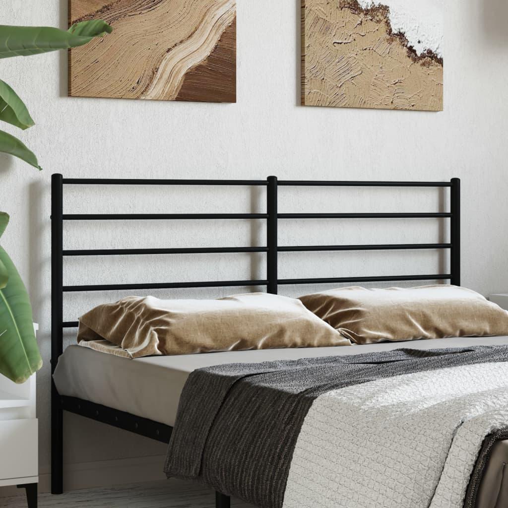 Sengegavl 150 cm metal sort