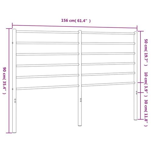 Sengegavl 150 cm metal sort