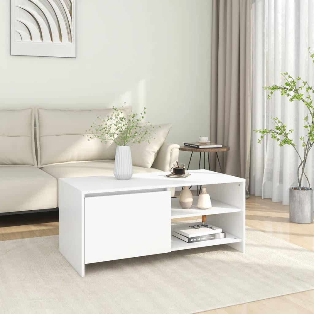 Sofabord 102x50x45 cm konstrueret træ hvid