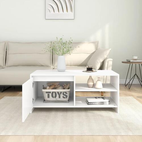 Sofabord 102x50x45 cm konstrueret træ hvid