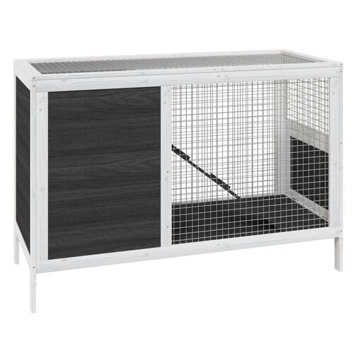 Kaninbur 103x44x69,5 cm massivt fyrretræ grå