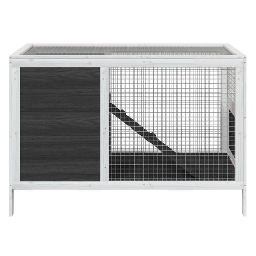 Kaninbur 103x44x69,5 cm massivt fyrretræ grå