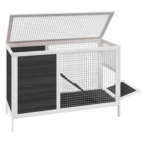 Kaninbur 103x44x69,5 cm massivt fyrretræ grå