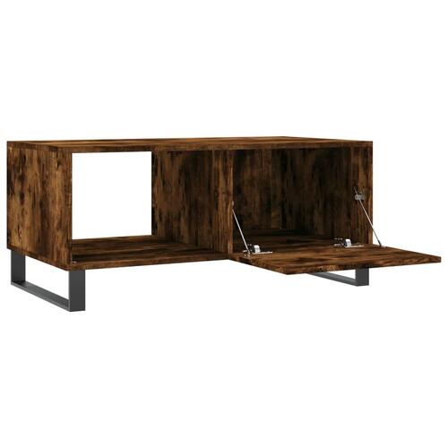 Sofabord 90x50x40 cm konstrueret træ røget egetræsfarve