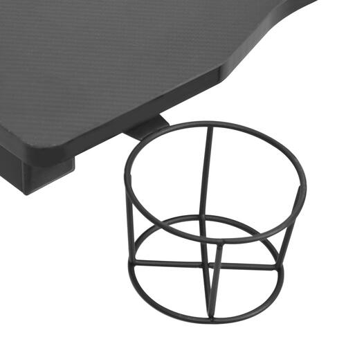 Gamerbord med LED-lys og Y-formede ben 110x60x75 cm sort