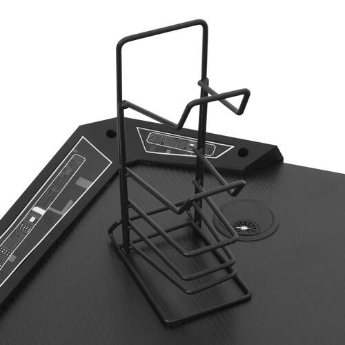 Gamerbord med LED-lys og Y-formede ben 110x60x75 cm sort