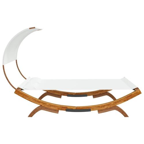 Loungeseng med baldakin 165x203x126 cm bøjet træ cremefarvet