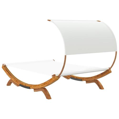 Loungeseng med baldakin 165x203x126 cm bøjet træ cremefarvet
