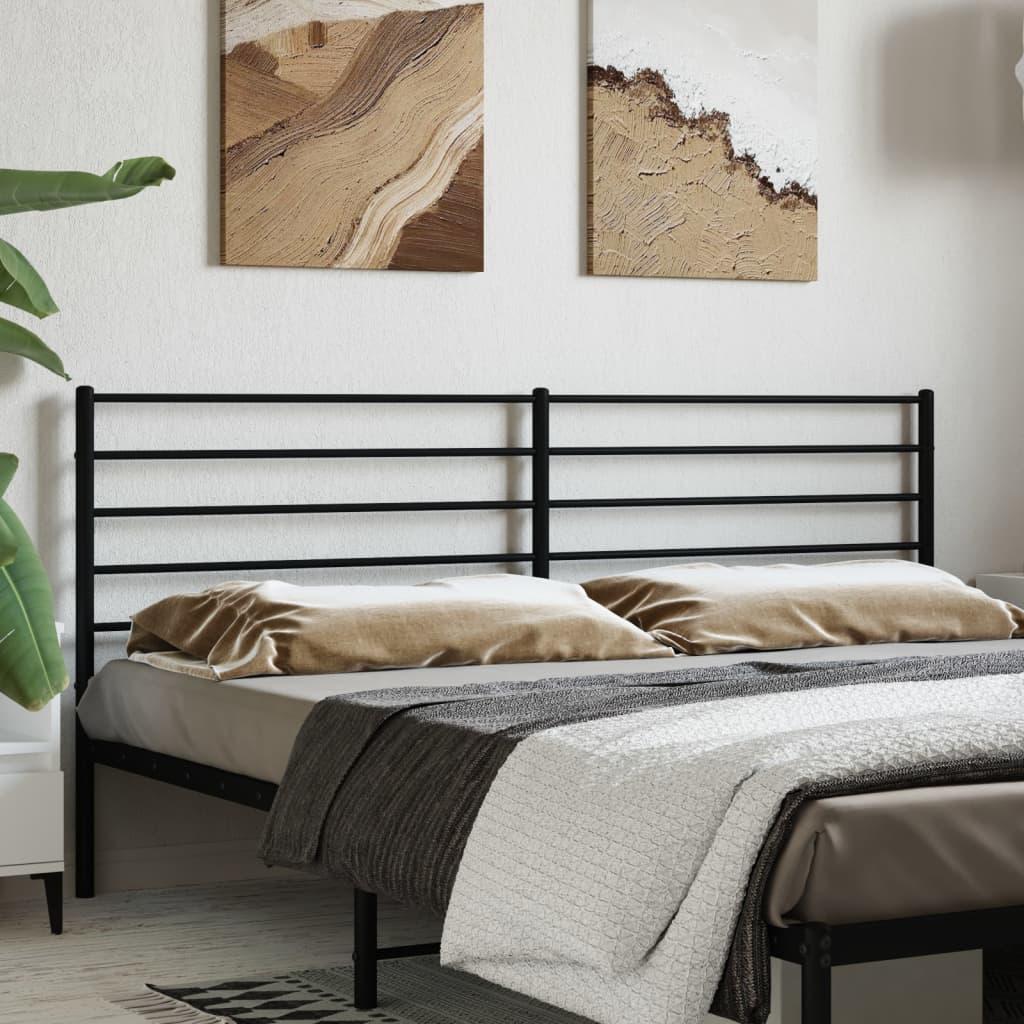 Sengegavl 180 cm metal sort