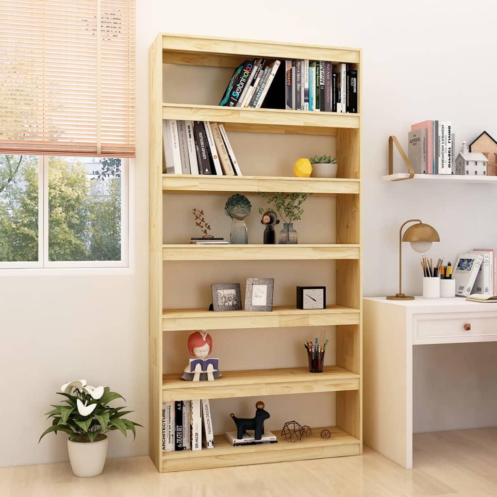 Bogreol/rumdeler 100x30x200 cm massivt fyrretræ