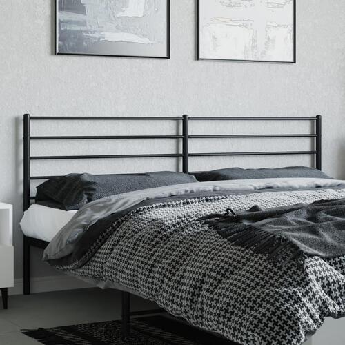 Sengegavl 180 cm metal sort